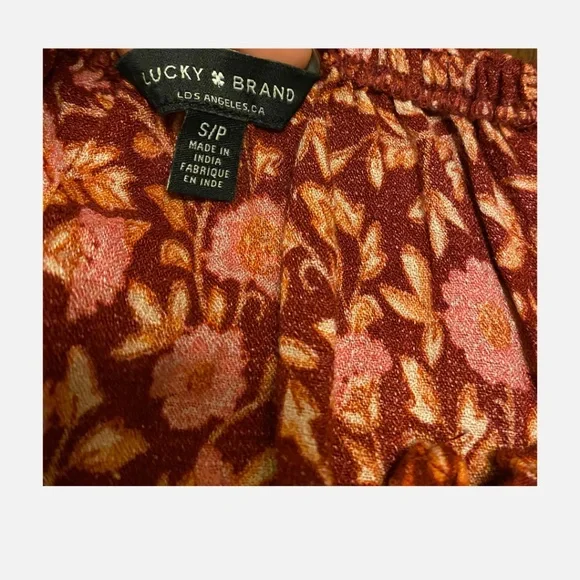 Lucky Red Pink Floral Button Blouse - Picture 4 of 5